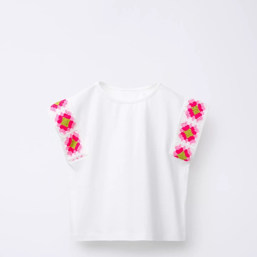 Brand New Zara Kids crochet sleeve top